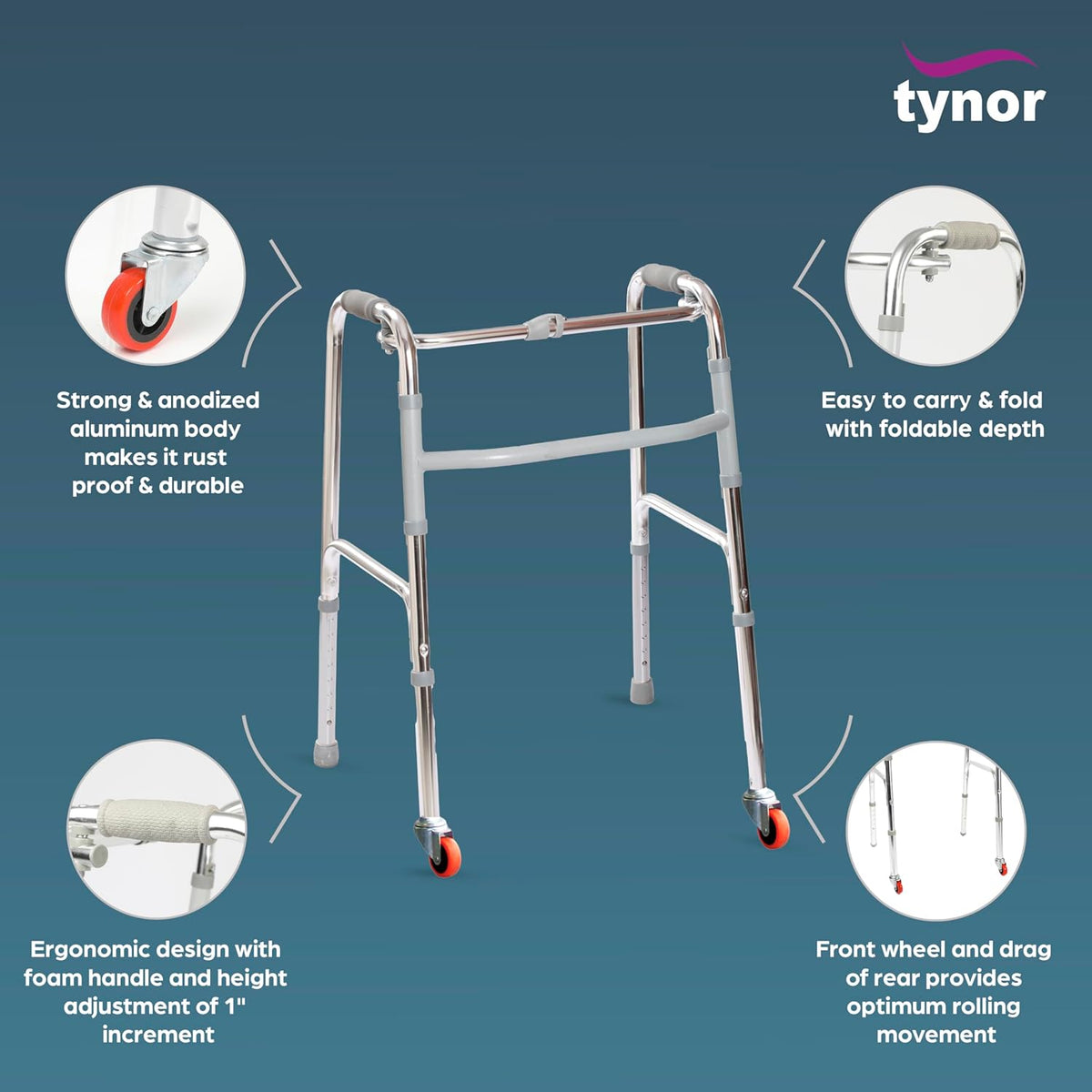 Tynor Walker Invalid's HD Front Wheels