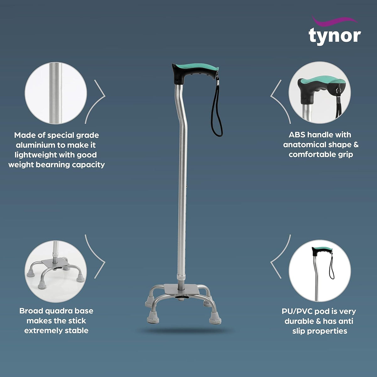 Tynor Walking Stick Quadripod
