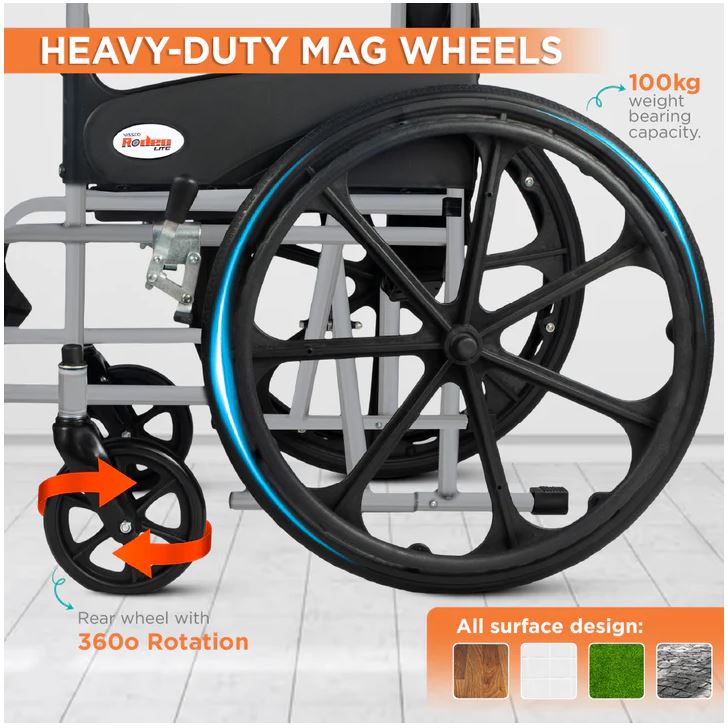 RODEO LITE FOLDABLE WHEELCHAIR WITH MAG WHEEL