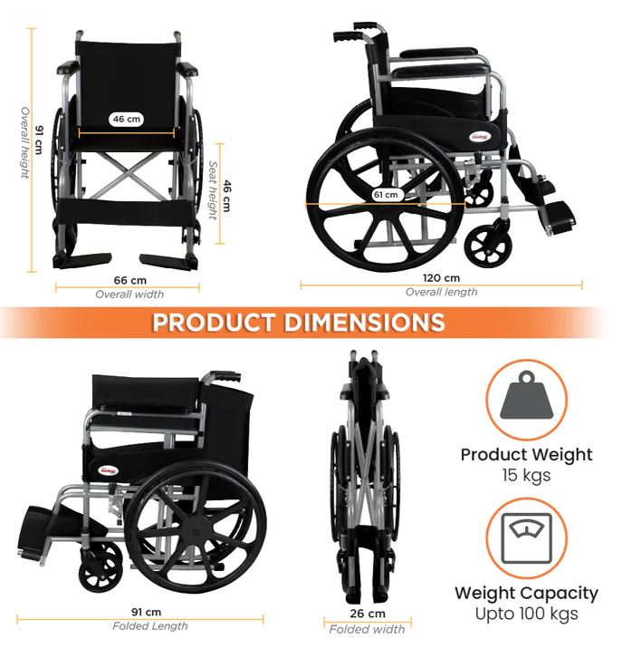 RODEO LITE FOLDABLE WHEELCHAIR WITH MAG WHEEL