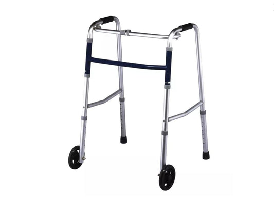 Karma Sliver Reciprocal Folding Aluminum Walker with Frant Wheel